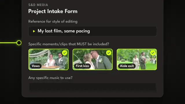 Step 03, Brief: One intake form, built from 700+ weddings.